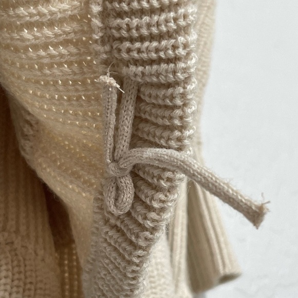 RDI Tunic Sweater Womens Large Mock Neck Kangaroo Pocket Ribbed Beige NWT large - Picture 3 of 8